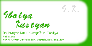 ibolya kustyan business card